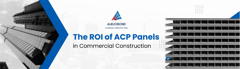Aluminium composite panels installed on commercial building facade
